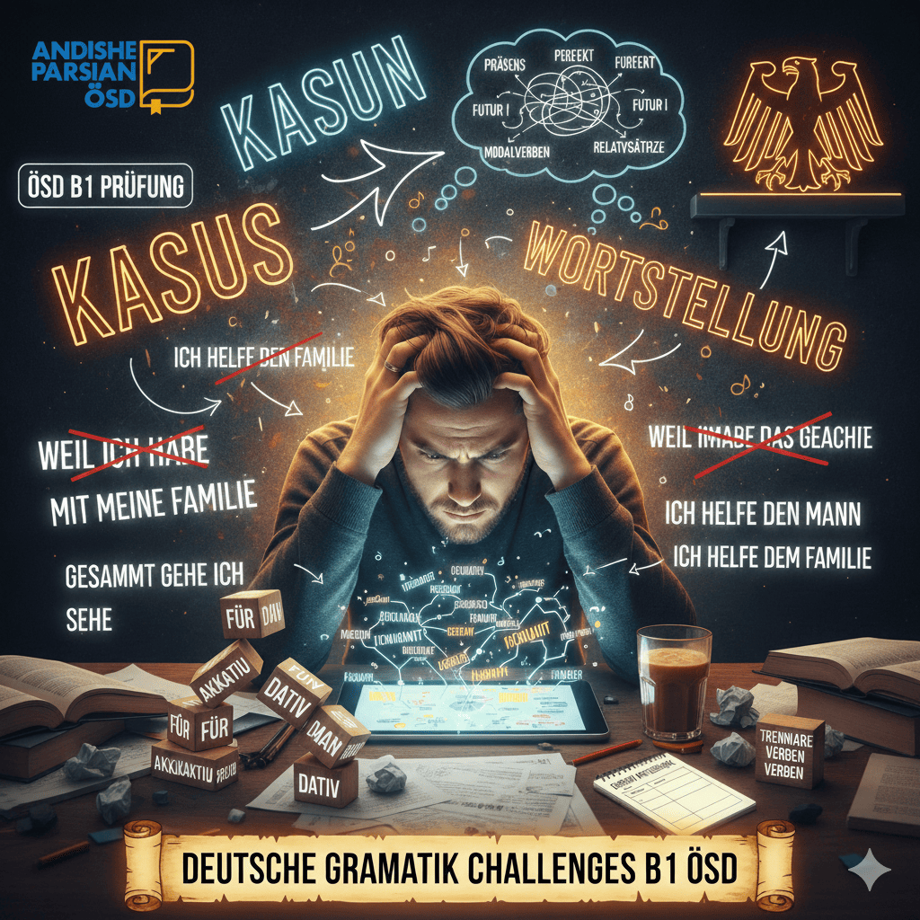 خطاهای گرامری رایج زبان‌ آموزان در آزمون B1 ÖSD